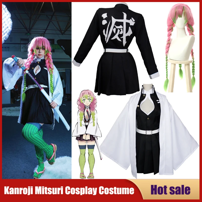 Kids Cosplay Anime - Anime Kanroji Mitsuri Cosplay Costume Kimetsu