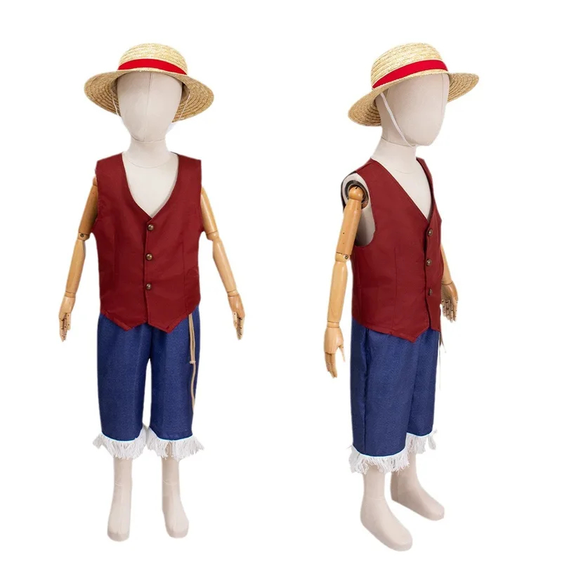Kids Cosplay Anime - ▶❤Movie Luffy Cosplay Costume Anime Monkey