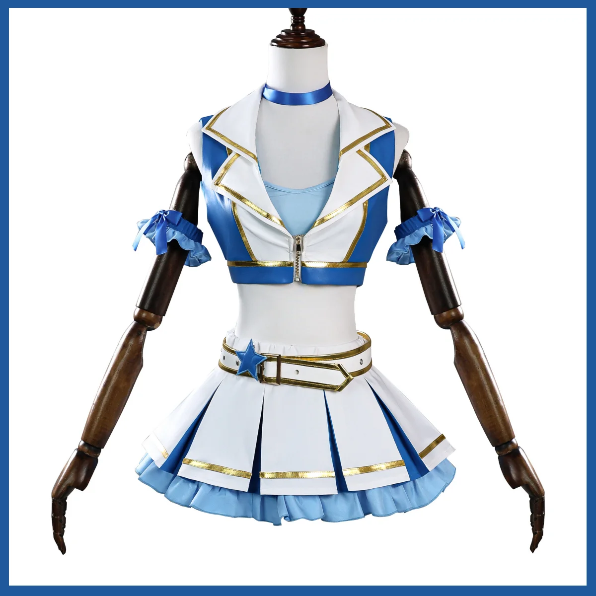 Blue White PU Coat Skirt Wig W - огляд і ціна Re Zero Rem Wig