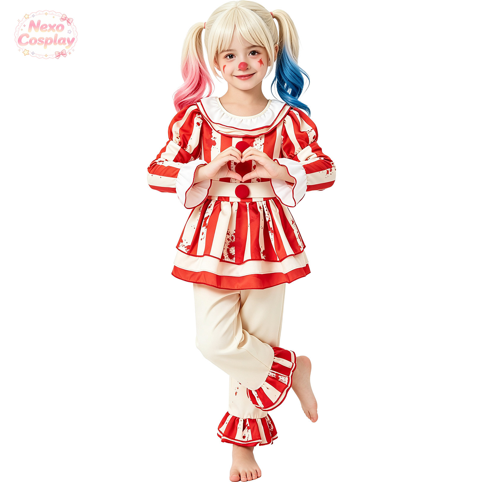 Kids Red White Striped Horror  - огляд і ціна Kids Cosplay Anime
