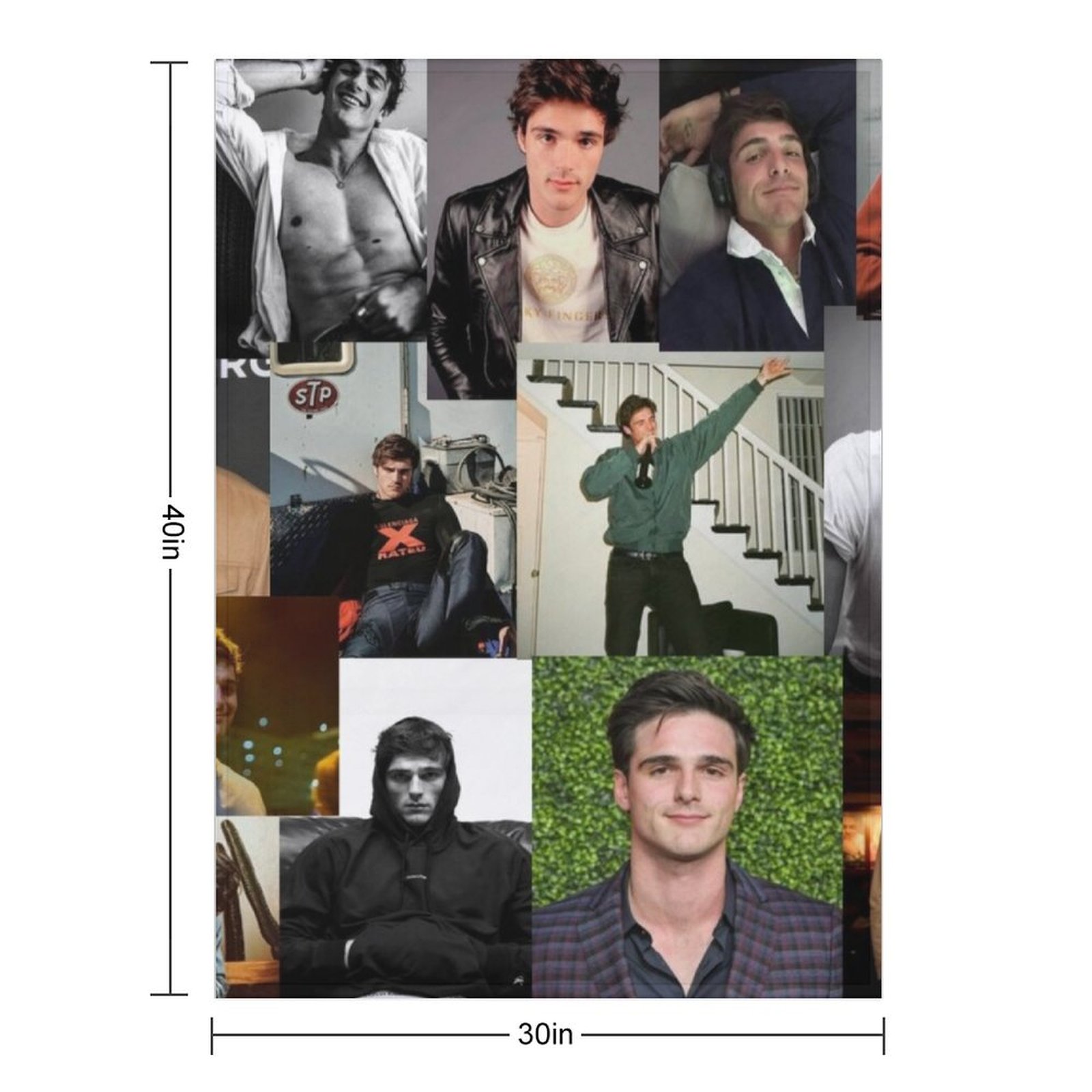 Jacob Elordi pic collage Throw - огляд і ціна Anime Cosplay Pics