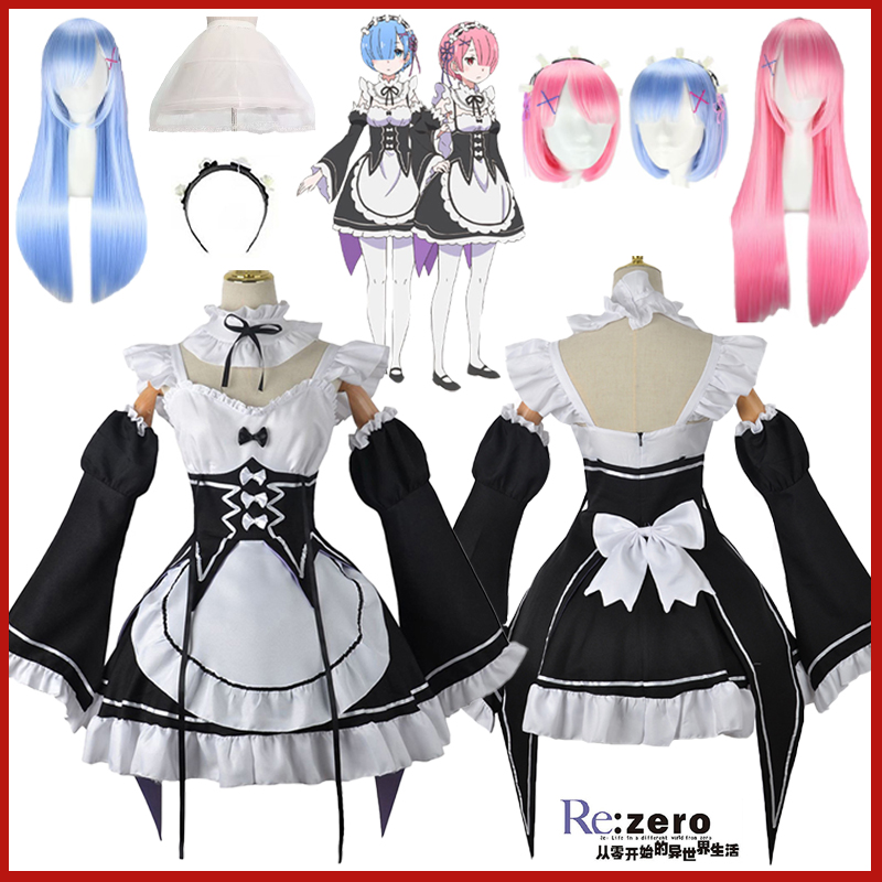 Anime Ram Rem Lolita Meid Cosp - огляд і ціна Re Zero Rem Wig