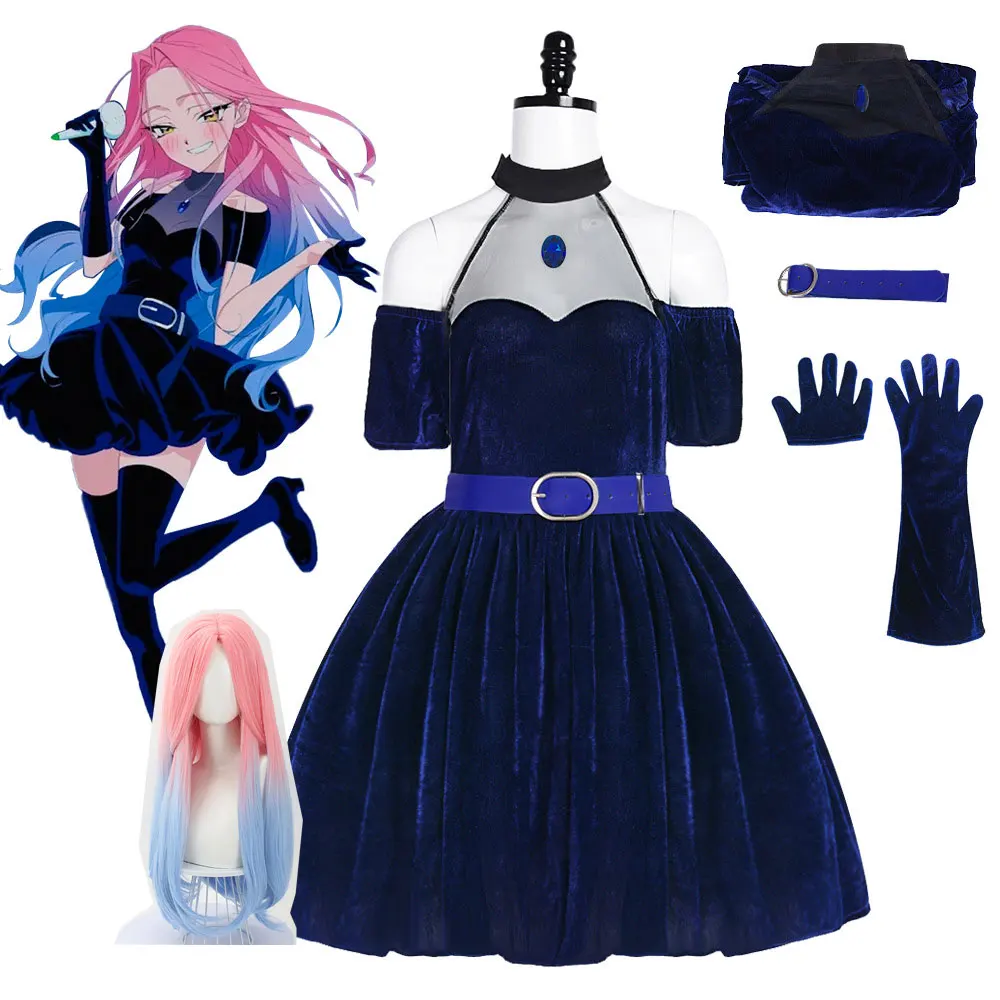 Anime Alien Stage Mizi Sua Cos - огляд і ціна Anime Cosplay Blue Hair