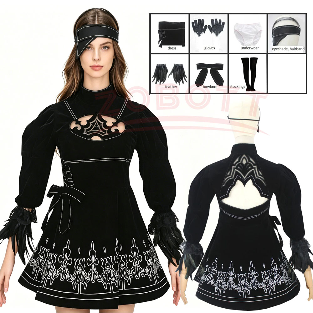 8PCS anime 2B Cosplay Costume  - огляд і ціна Anime Cosplay Eyes